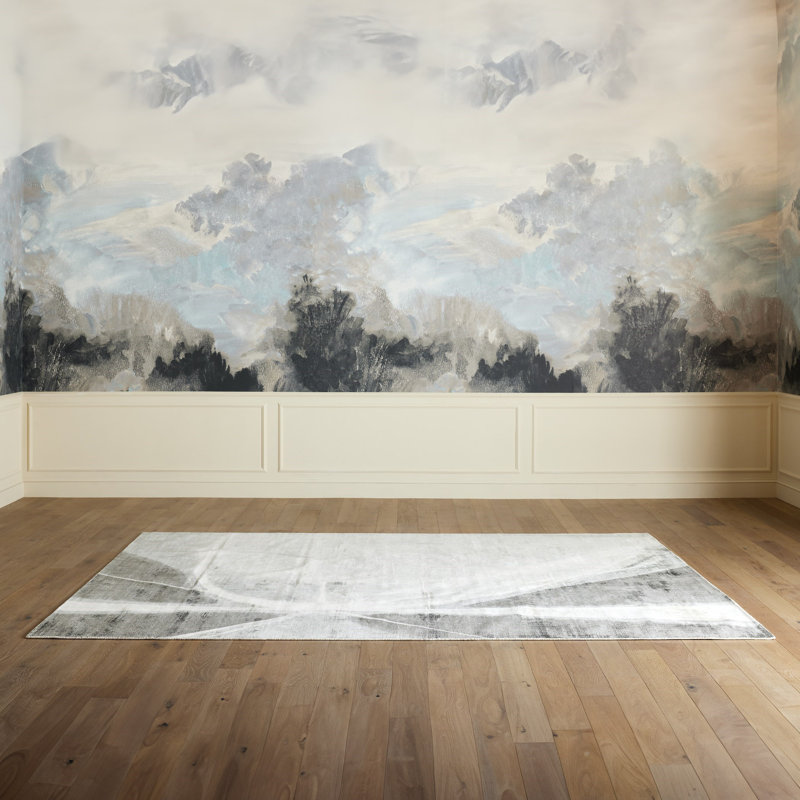Hand Loomed Abstract Area Rug, Rectangle 9' x 12'