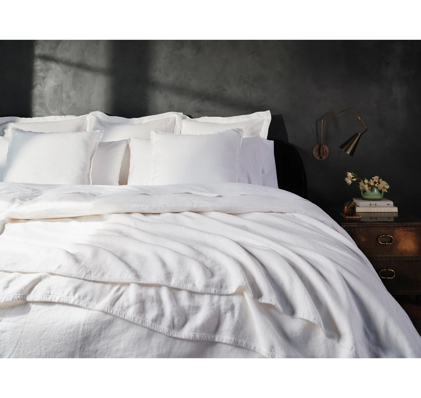 Organic Relaxed Linen Duvet Cover, Alpine White, King/Cal King Duvet Cover