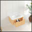 Meuble-lavabo flottant mural en bois massif de 30 po avec rebord incurvé, finition noyer naturel et lavabo en céramique-1996291599-1996291598
