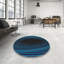 Tapis bleu/noir tissé à la machine-11322943