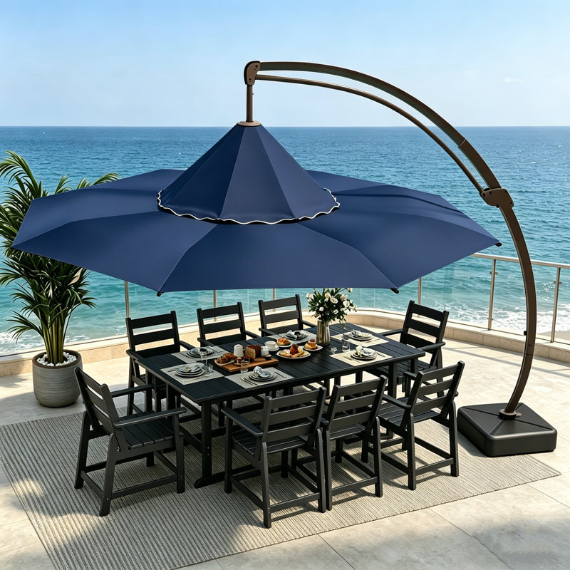 Parasol déporté de 3,35 m avec base, Marine