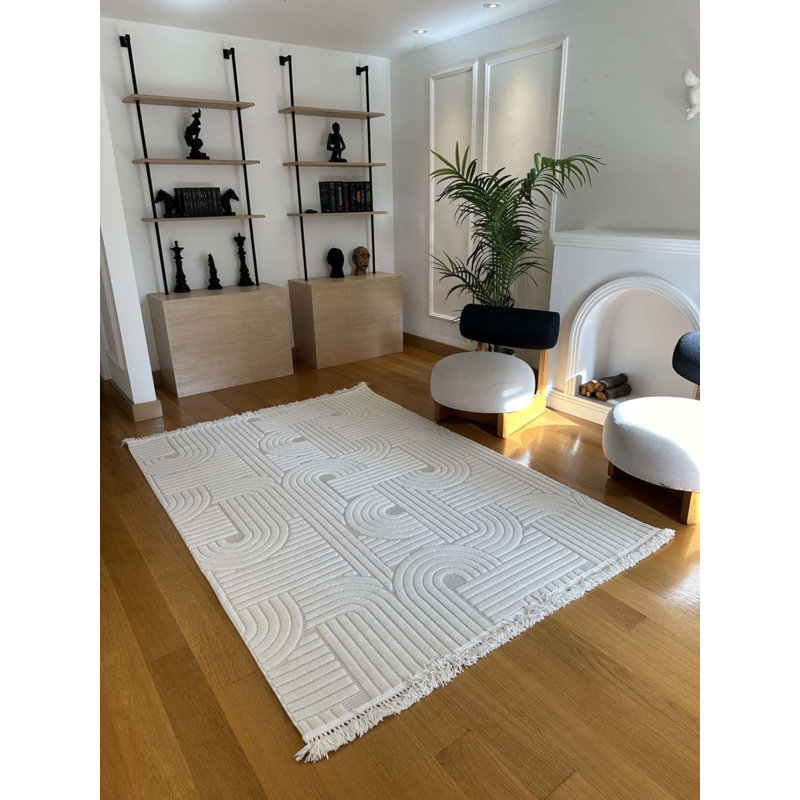 Tapis rectangulaire rectangulaire avec envers antidérapant Sierra, Rectangle 4 pi x 5 pi 11 po