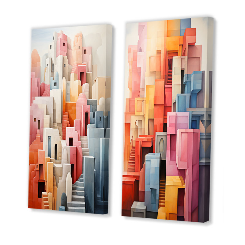 Constructivisme Construit Horizons 8 "Constructivisme Construit 8" - Pièces sur, H 32 po x l 32 po, Toile tendue