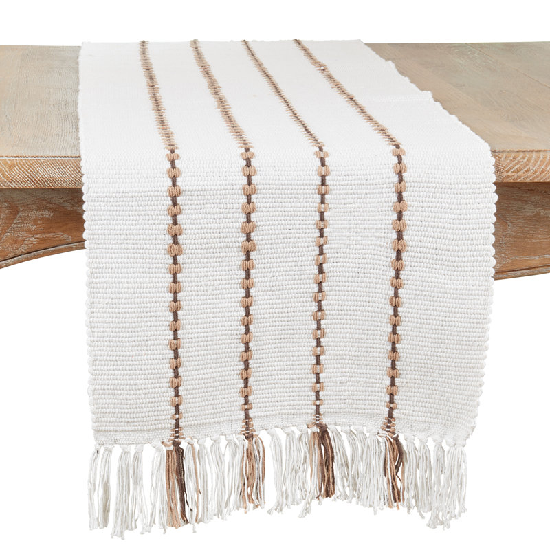 Striped Design Cotton Table Runner
