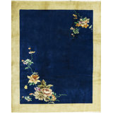 Art Deco Wool Floral Area Rug