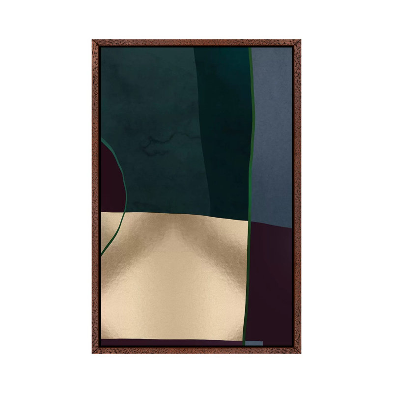 Geometric II 1 Piece Wall Art on Canvas, 101.6 cm H x 66.04 cm W, Classic Brown Wood Framed