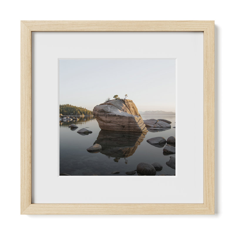 Cadre photo en bois massif avec verre, Beige, L 12 po x H 12 po