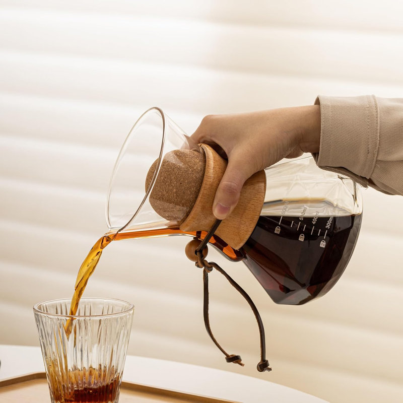 Cafetière Vers Over avec manchon en bois ， 27 oz / 800 ml