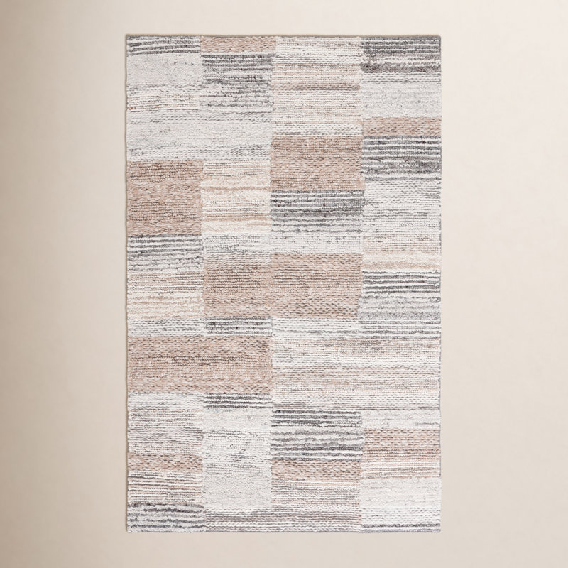 Tapis géométrique tissé à la main Wyly, Rectangle 8 pi x 10 pi