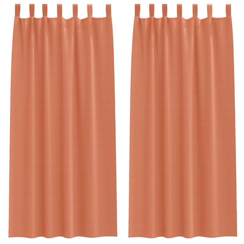 Curtains With Curtains 2 Pcs Polyester, Terracotta, 140cm Width x 245cm Drop