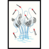 Dancing Cranes IV Painting by David Erickson