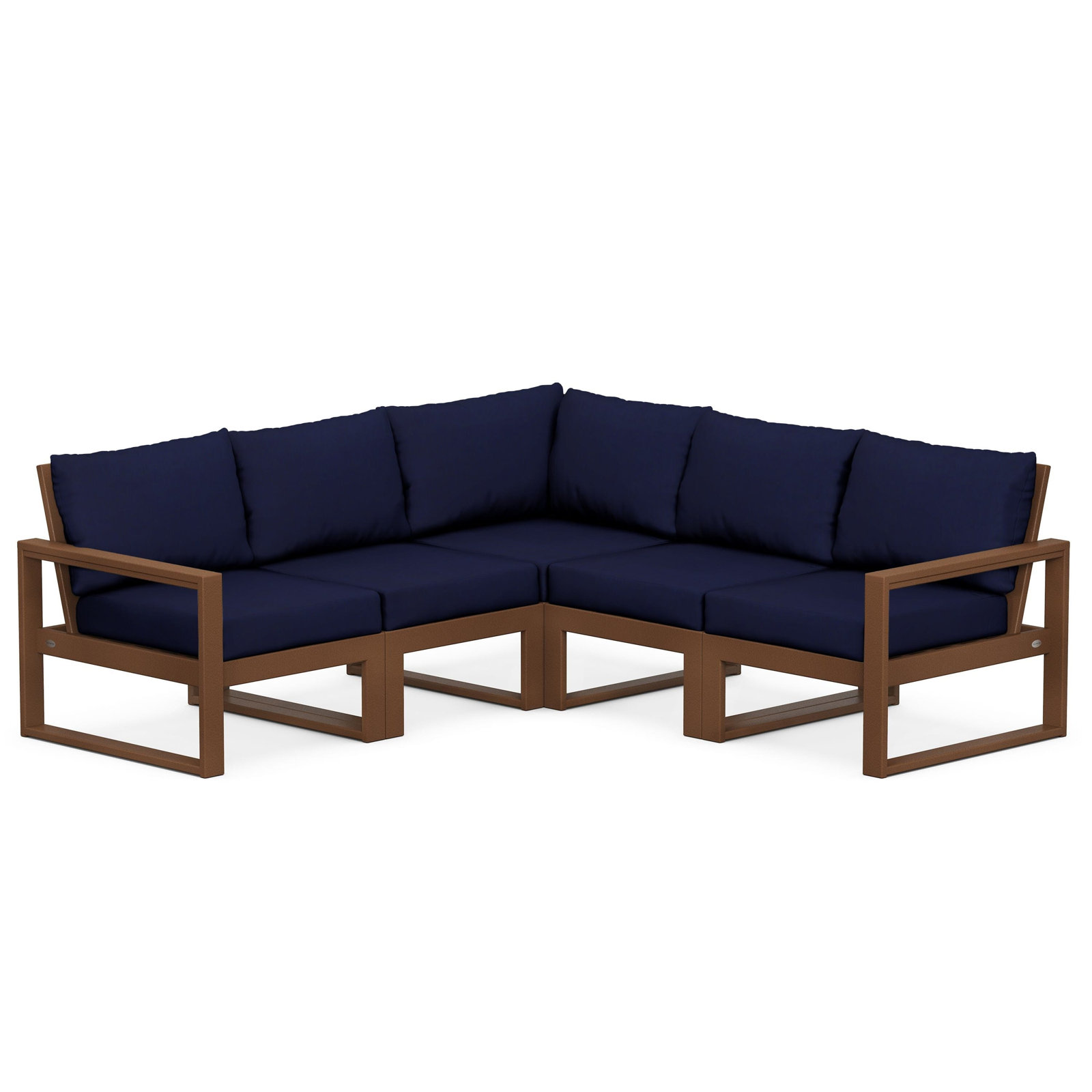 POLYWOOD® Edge 85" Patio Sectional, Teak, Navy