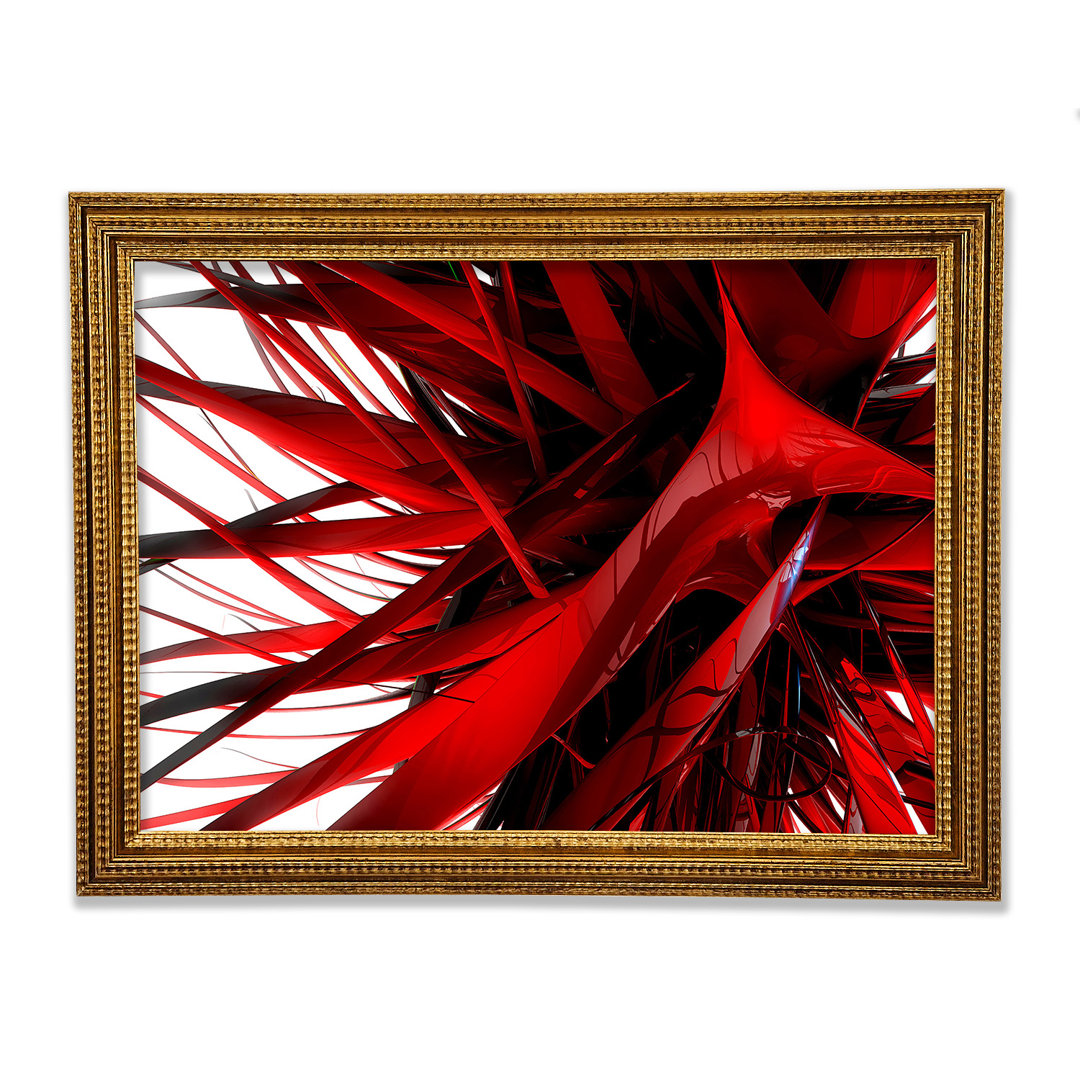 Gerahmtes Wandbild Red Maze