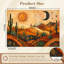 Papier peint adhésif auto-adhésif moderne pour la chambre à coucher Peel and Stick L 69 po x l 96 po - avec paysage désertique cactus soleil et lune