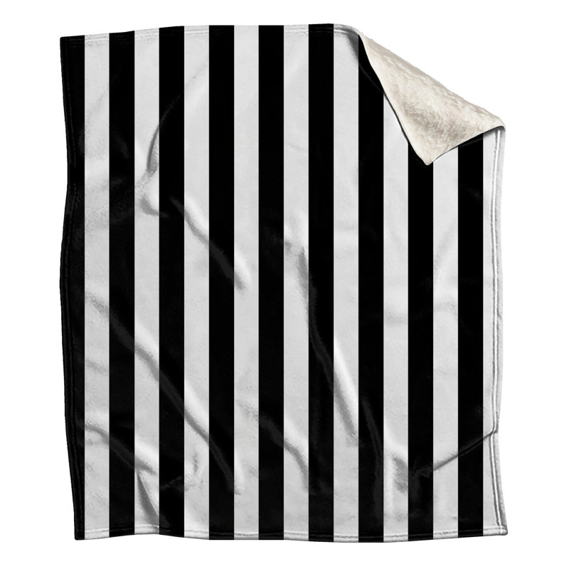 Black White Stripes Blankets, 50in W x 60in H