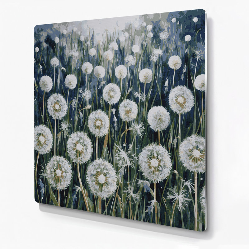 Art mural en métal Botanical Dandelion, H 12 po x l 12 po
