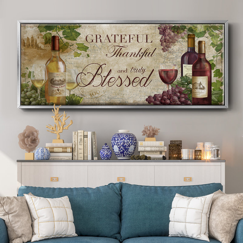 Grateful Wine - toile encadrée, H 20 po x l 50 po