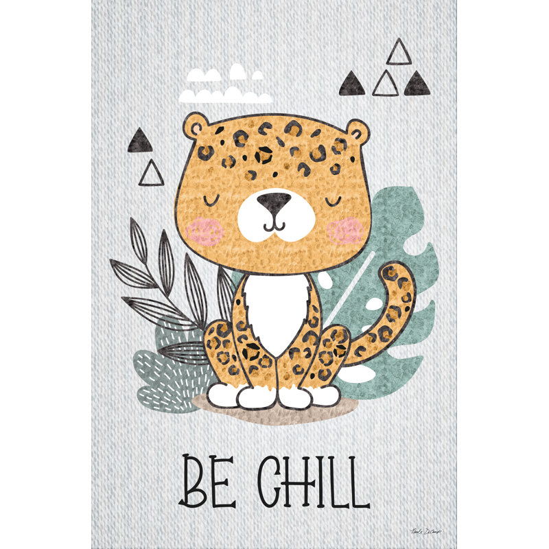 «Be Chill» par Nicole DeCamp, Impression sur papier doré sans passe-partout, H 30 po x l 20 po