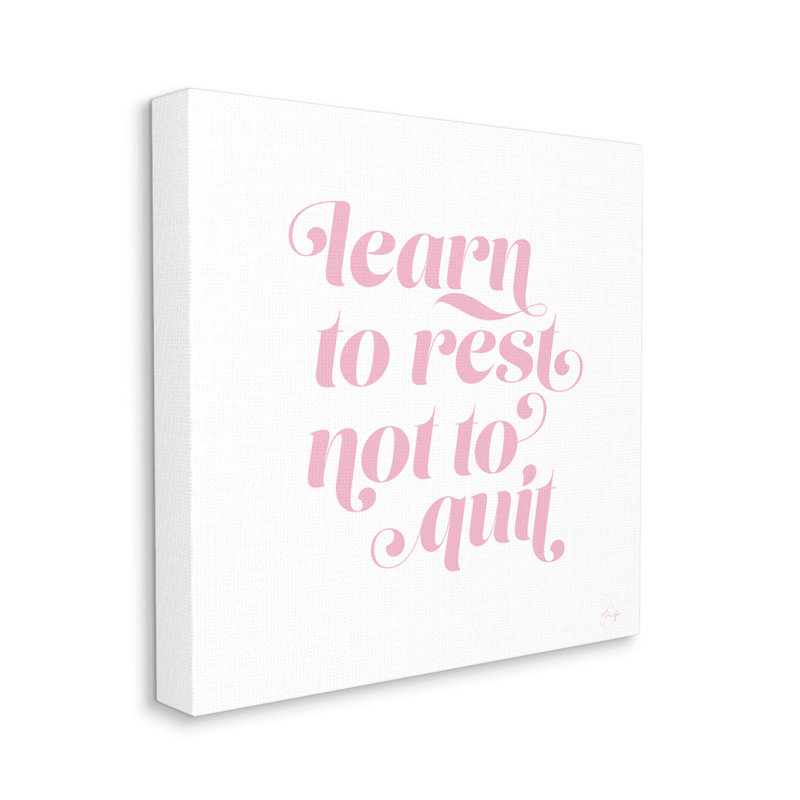 Apprendre à ne pas quitter la phrase de motivation par - art textuel, H 24 po x l 24 po, Plaque murale