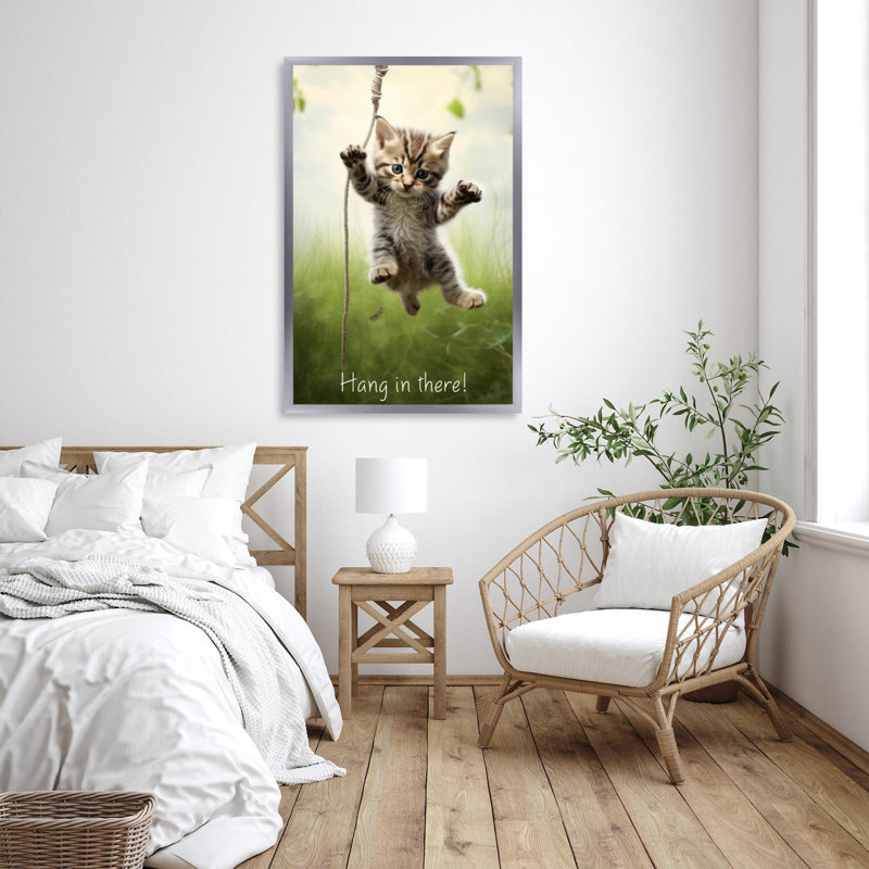 Chat suspendu là-bas, H 36 po x l 24 po x P 1,25 po