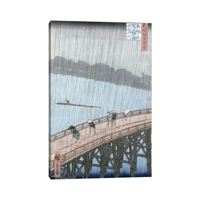 Sudden Shower Over Shin-Ohashi Bridge And Atake by Utagawa Hiroshige - Wrapped Canvas Gallery-Wrapped Canvas Giclée