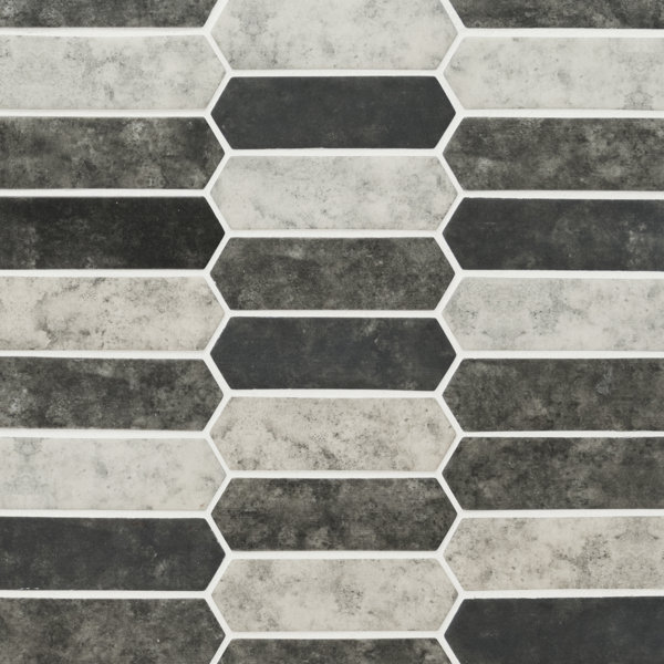 Montessa Metro Hera Spire 10 in. x 14 in. Glossy Glass Mosaic Floor and Wall Tile