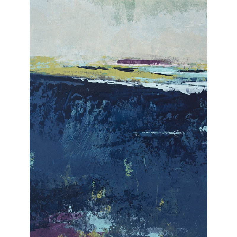 Indigo Blue Print by Victoria Primicias, Black Framed Canvas, 33" H x 25" W