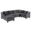 Canapé modulaire moderne en forme de U avec rangement intégré, porte-gobelets, ports USB et coussins confortables pour des espaces de vie relaxants-1214844922