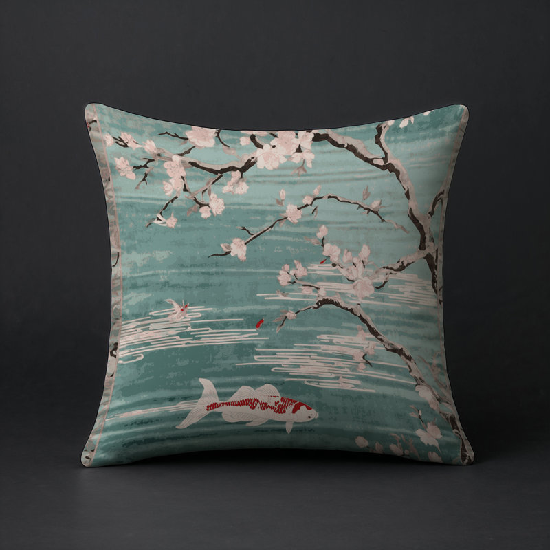 Coussin décoratif intérieur / extérieur gris Modern Modern, Carré 16 po, Gris floral 37