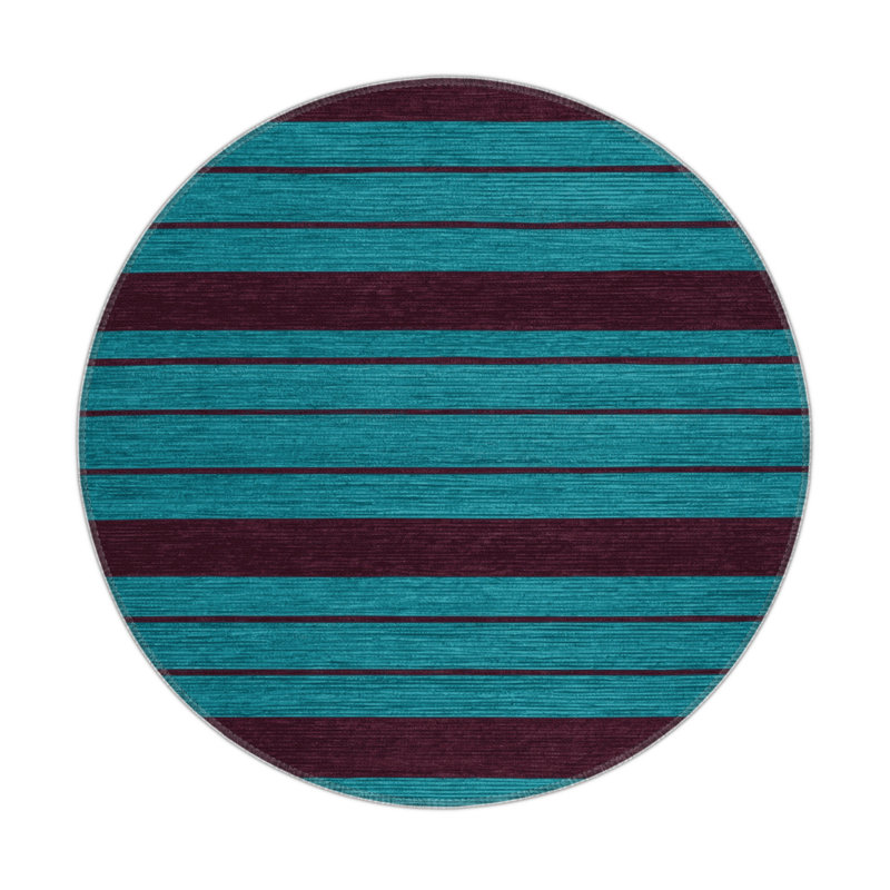 Tapis intérieur / extérieur rouge HorizontalStripes, Rectangulaire 3 pi x 5 pi