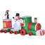 Train de Noël gonflable avec père Noël, bonhomme de neige et pingouin