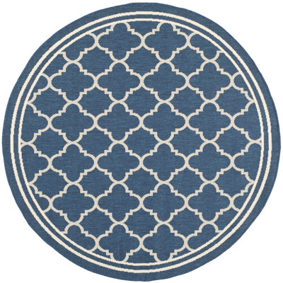 Herefordshire Hooked Navy Blue/Beige Rug