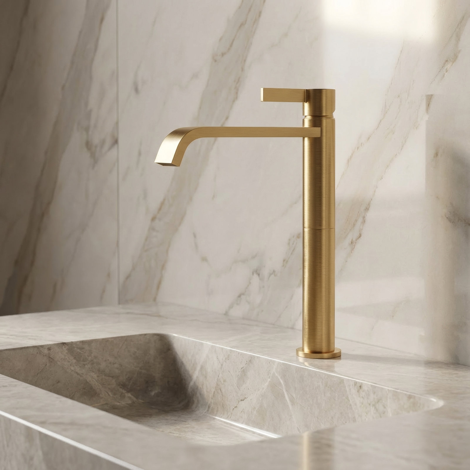 Single-handle Bathroom Faucet, Brushed Gold