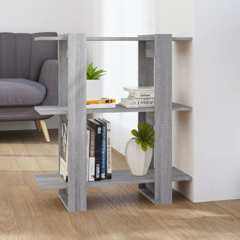 Gendrutis Bookcase, 87cm H x 80cm W x 30cm D, Sonoma Grey