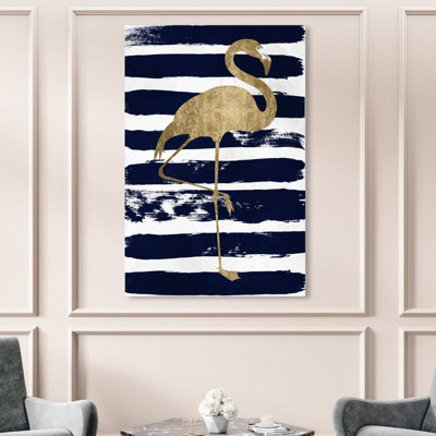 « flamant rose », peinture sur toile