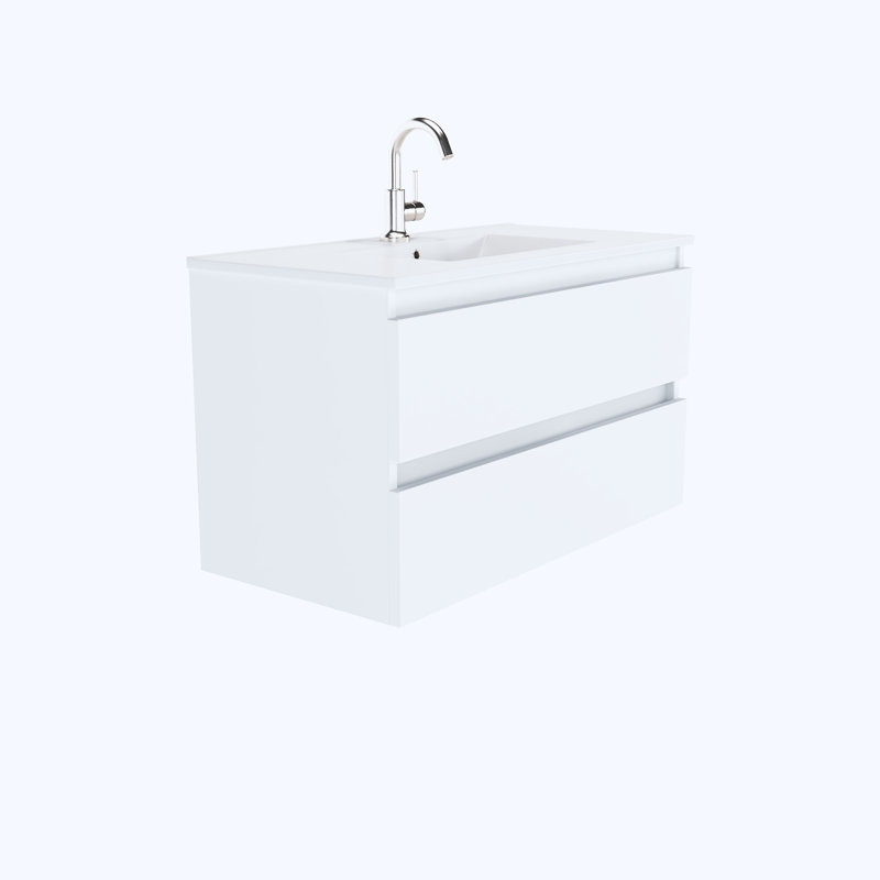 Salt 36'' Single Bathroom Vanity with Resin Top, White
