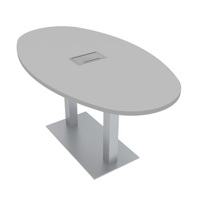 Oval Shaped Conference Table with Power And Data Module 6 Person Meeting Room Table
