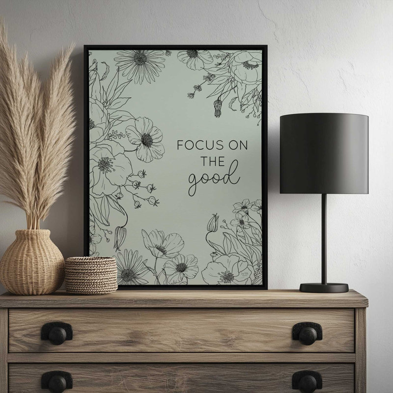 «Focus on the Good» par Lux + Me Designs, reproduction d'art, 12 W x 16 H, White, Framed Canvas