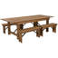 Dejon Ensemble de table de ferme pliable et quatre bancs 8 pi x 40 po Taren-2105094731-2105094734