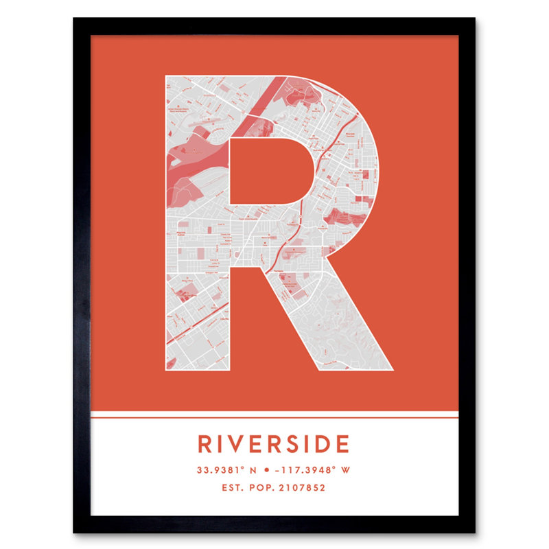 Riverside United States City - Single Picture Frame Typography