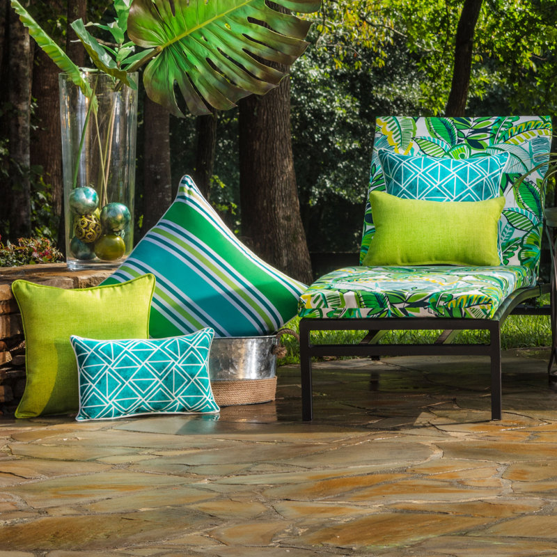Housse et insert de coussin carré Aruba, Turquoise / Vert