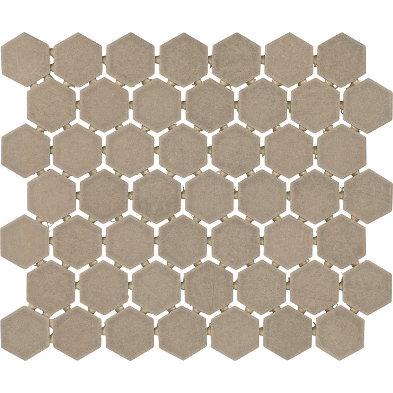 Mosaïque en céramique hexagonale 1-1 / 2 po x 1-1 / 2 po Itona (12 pièces par carton) (9,72 pieds carrés par carton), Taupe