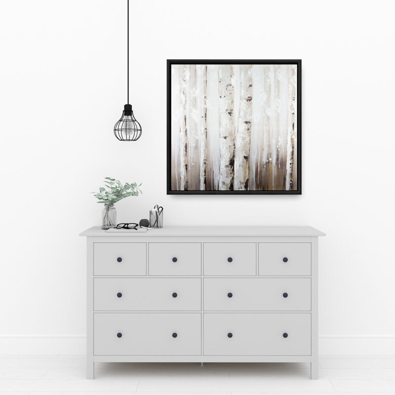 Abstract White Birches Print On Canvas