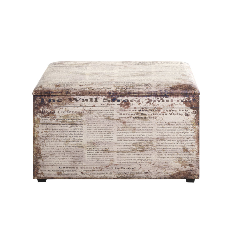 Devi 65cm W Faux Leather Rectangle Ottoman with Storage