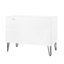 Commode cannelée 35 po Dumbo en gris rustique et blanc (3 tiroirs)-1806292558