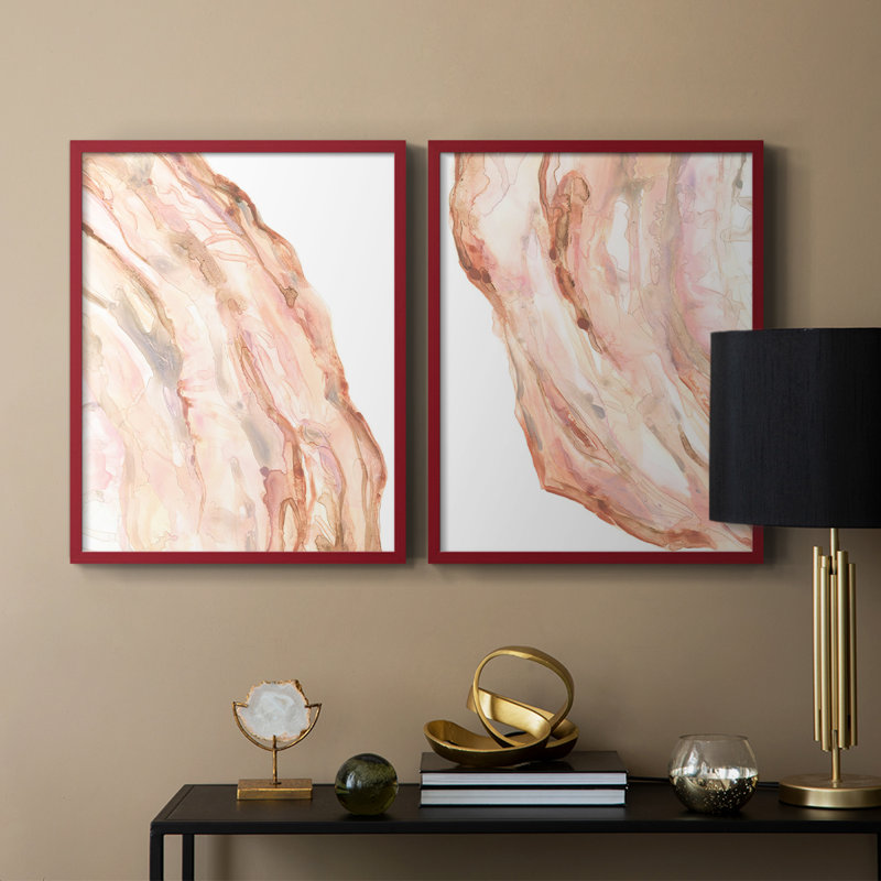 Rose Quartz I - impression encadrée de qualité supérieure - prête à être accrochée - aucun clou requis - aucun clou requis