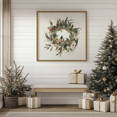 Holiday Wreath with Berries II Print