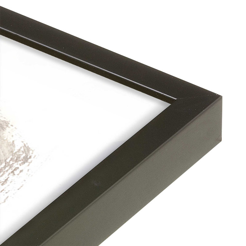 «Beige Ballet V1» sur papier, H 11 po x l 9 po, Cadre noir satiné