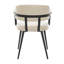 47cm H Upholstered Metal Armchair in Beige