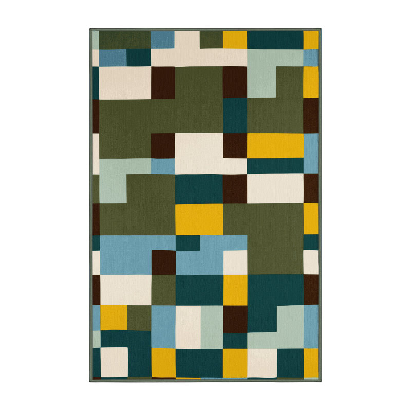 Earthly Grids Rug, Rectangle 8' x 10'